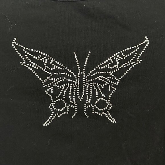 Bejewled Butterfly Crop Top - Picture 2 of 2